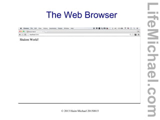 © 2013 Haim Michael 20150815
The Web Browser
LifeMichael.com
 