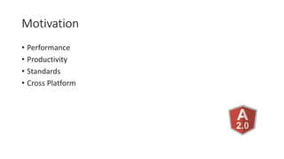 Motivation
• Performance
• Productivity
• Standards
• Cross Platform
 