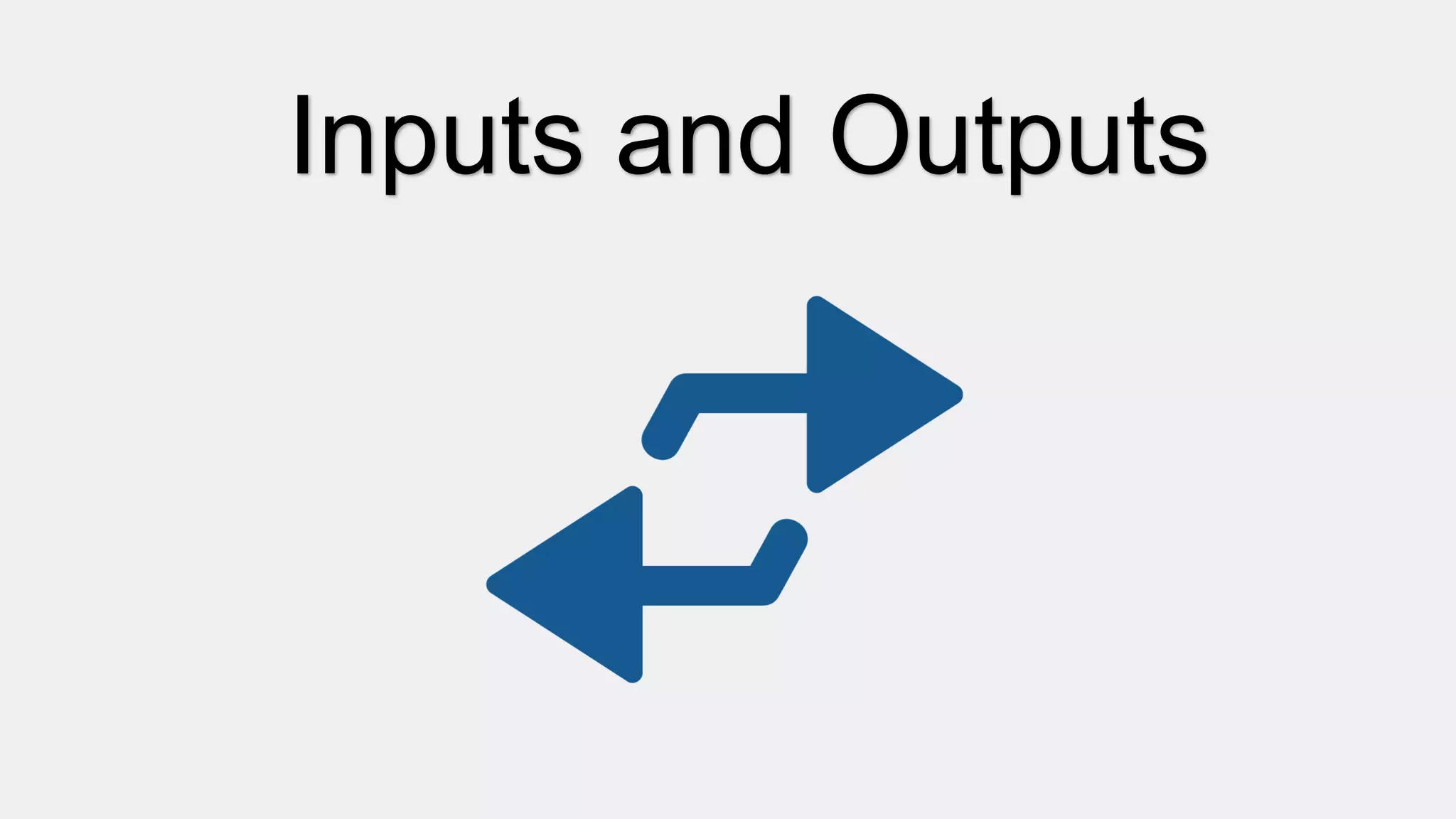 Inputs and Outputs
 
