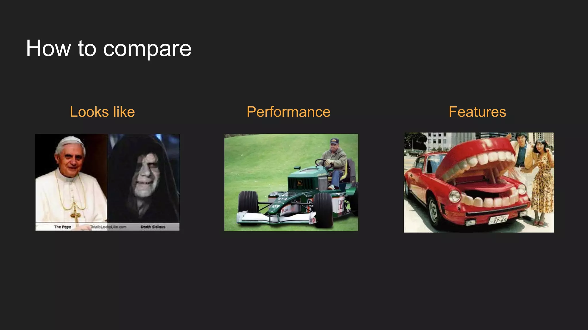 How to compare
Looks like Performance Features
 