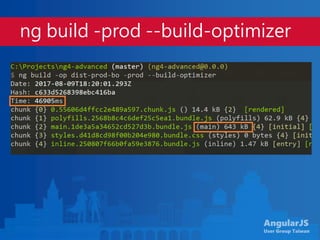 AngularJS
User Group Taiwan
ng build -prod --build-optimizer
 