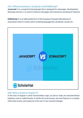 Angular 4 Interview Questions PDF By ScholarHat | PDF