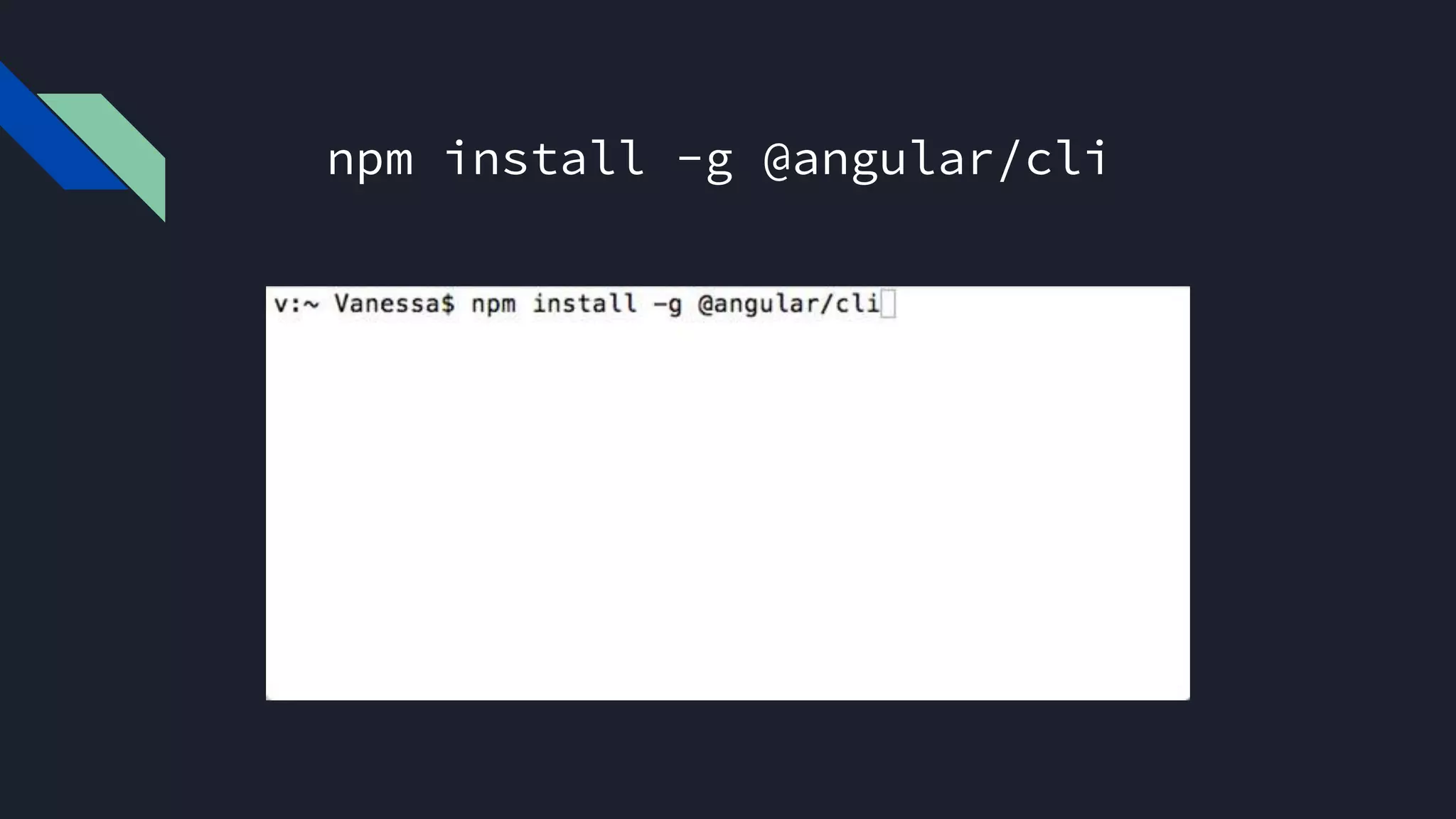 npm install -g @angular/cli
 