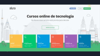 Quando eu comecei fazer o curso da Alura.
Para ter base para escrever o curso de
Angular da Caelum.
#pracegover: imagem do site a Alura
 
