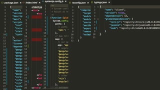 Package.json, index.html, systemjs.config.js,
tsconfig.json, typings.json
 