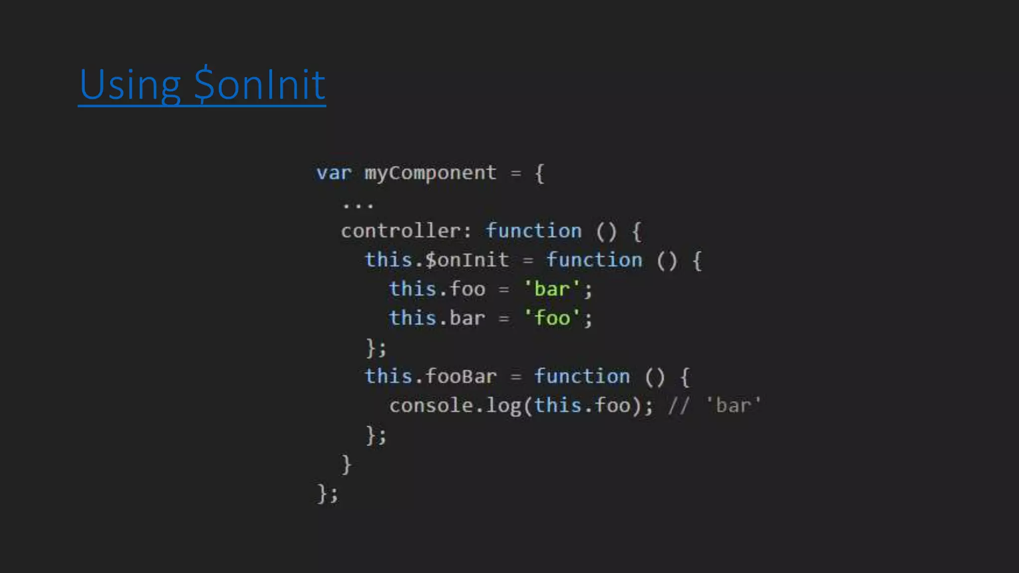 Using $onInit