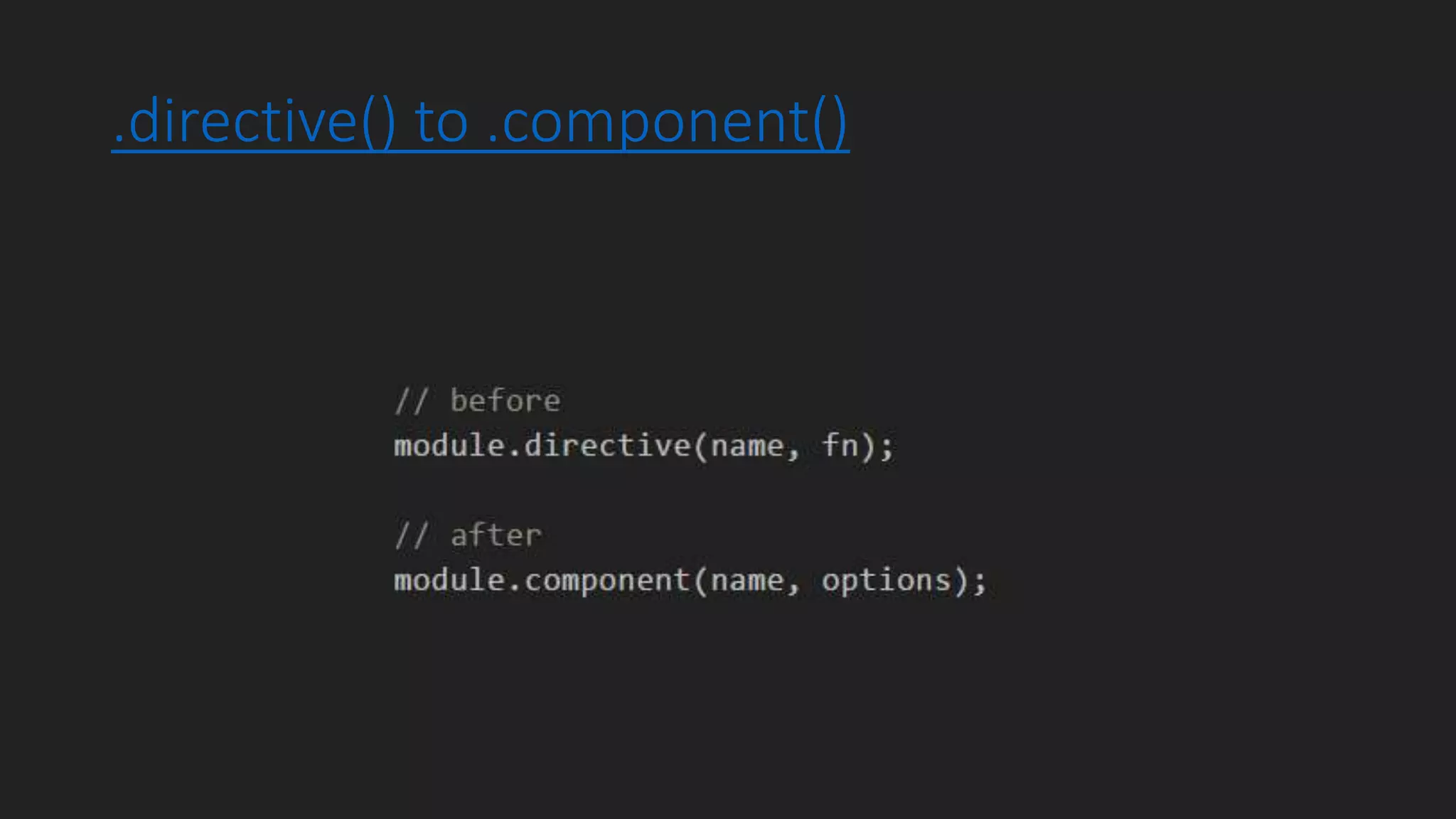 .directive() to .component()