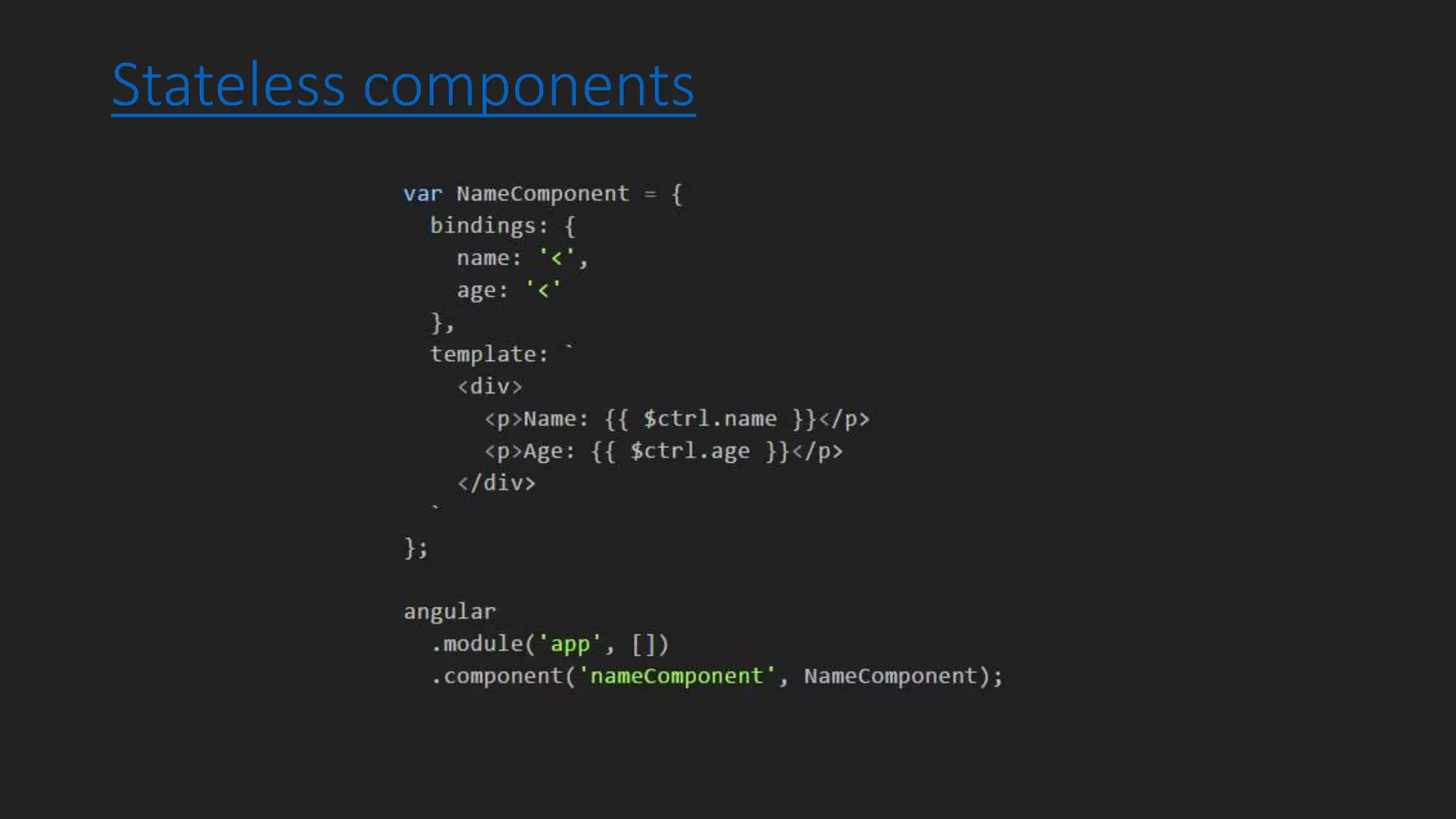 Stateless components