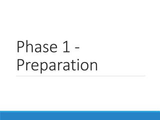 Phase 1 -
Preparation
 