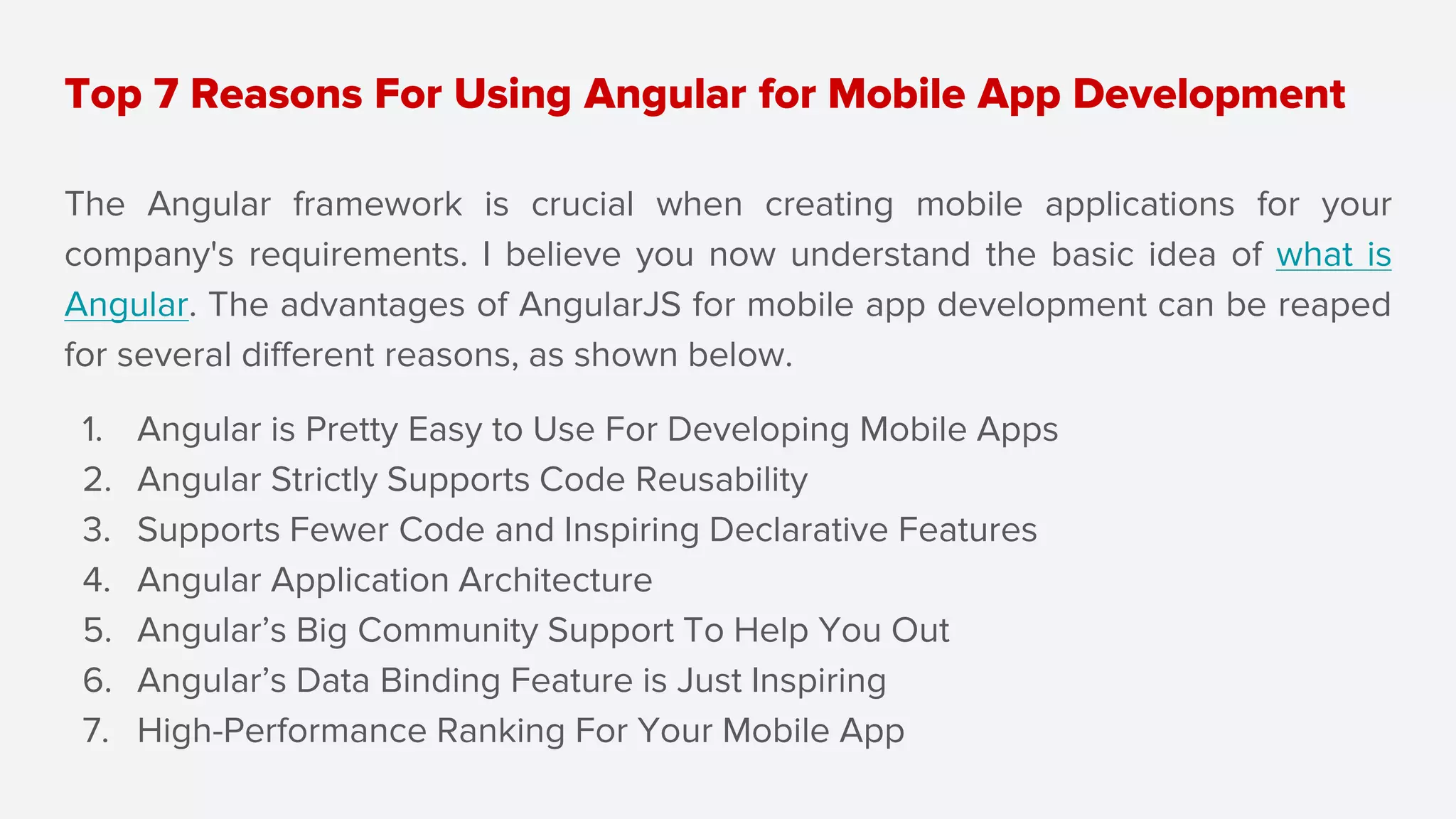 7 Key Reasons To Choose Angular for Mobile App Development Project | PPTX