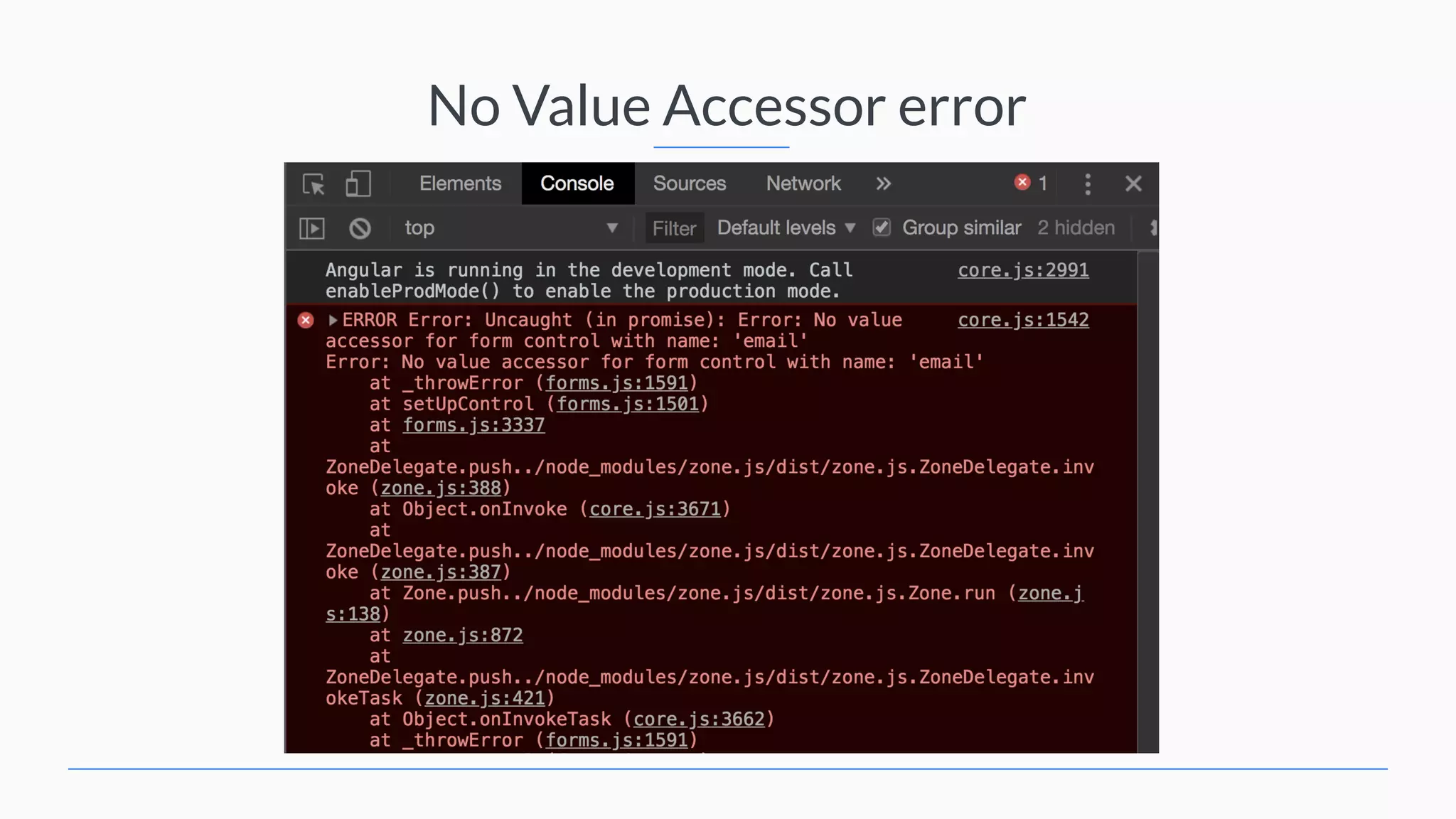 No Value Accessor error 