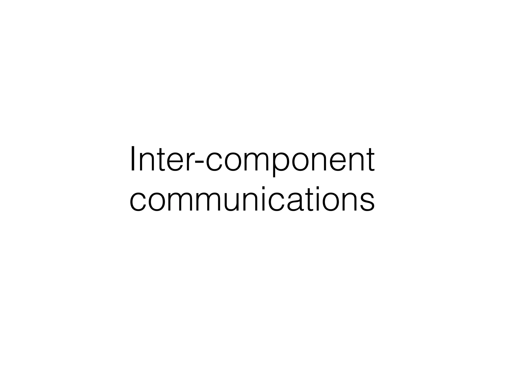 Inter-component
communications
 