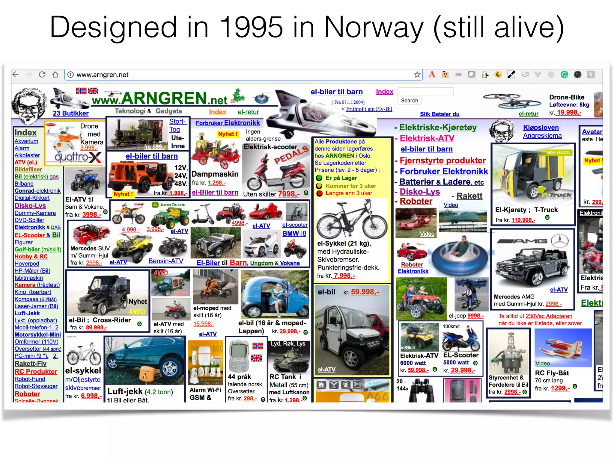 Designed in 1995 in Norway (still alive)
 