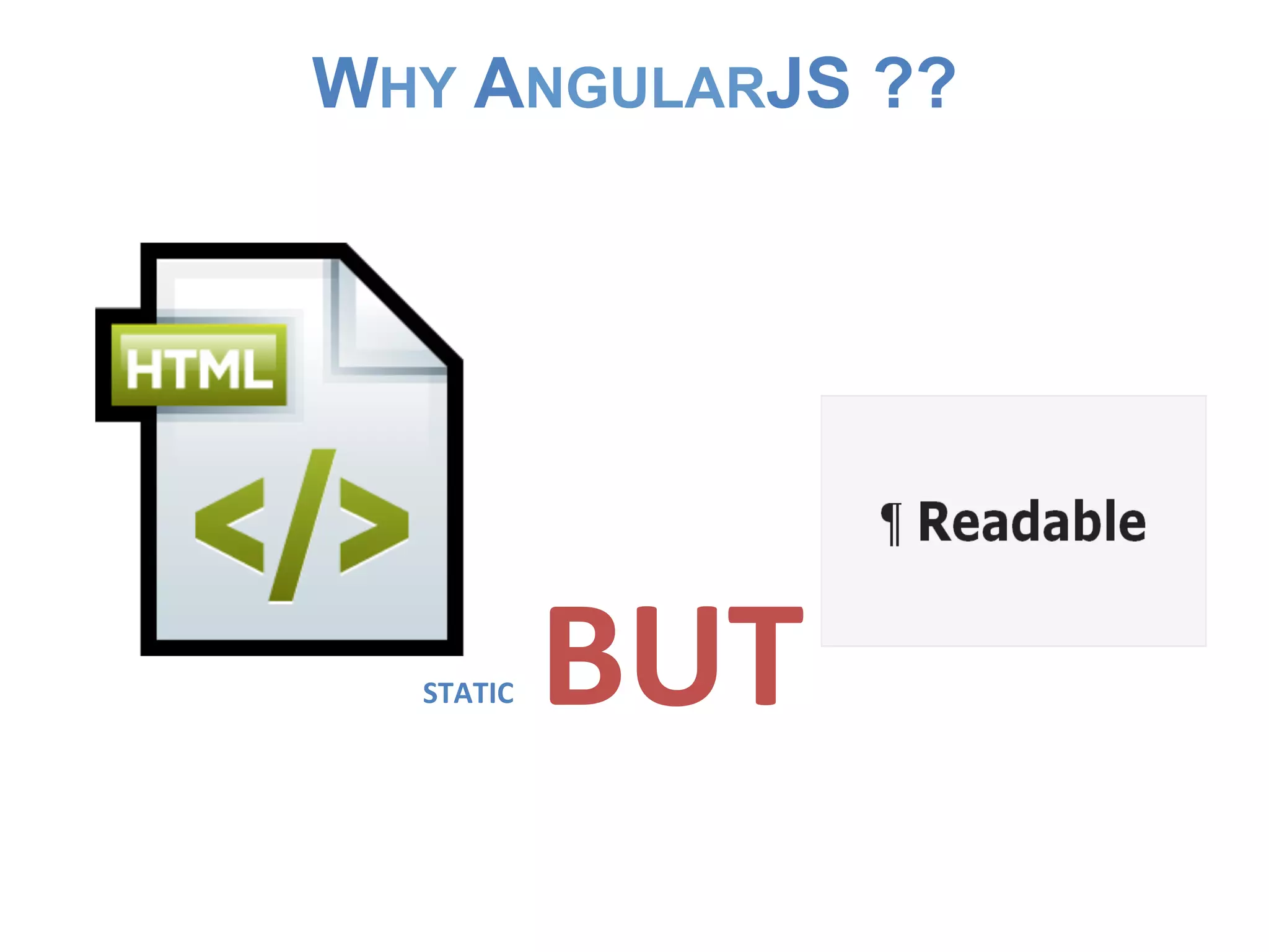 WHY ANGULARJS ??
STATIC
BUT