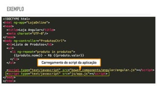 EXEMPLO
Carregamento do script da aplicação
 