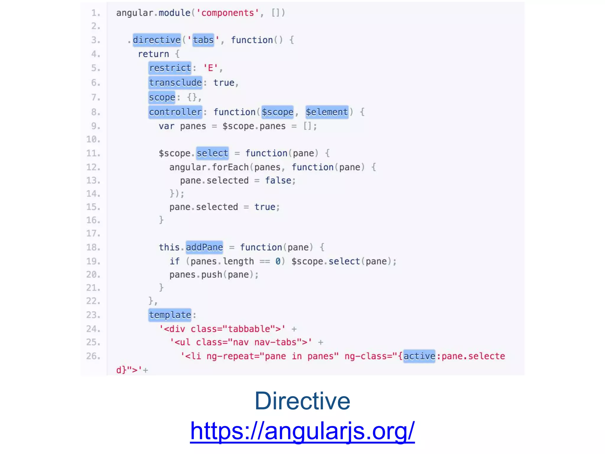 Directive https://docs.angularjs.org/guide/directive 