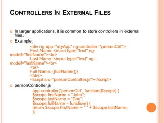 CONTROLLERS
Data provider for our view
 