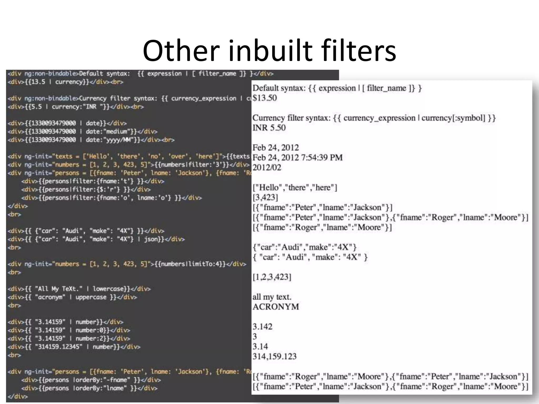 Other inbuilt filters

 