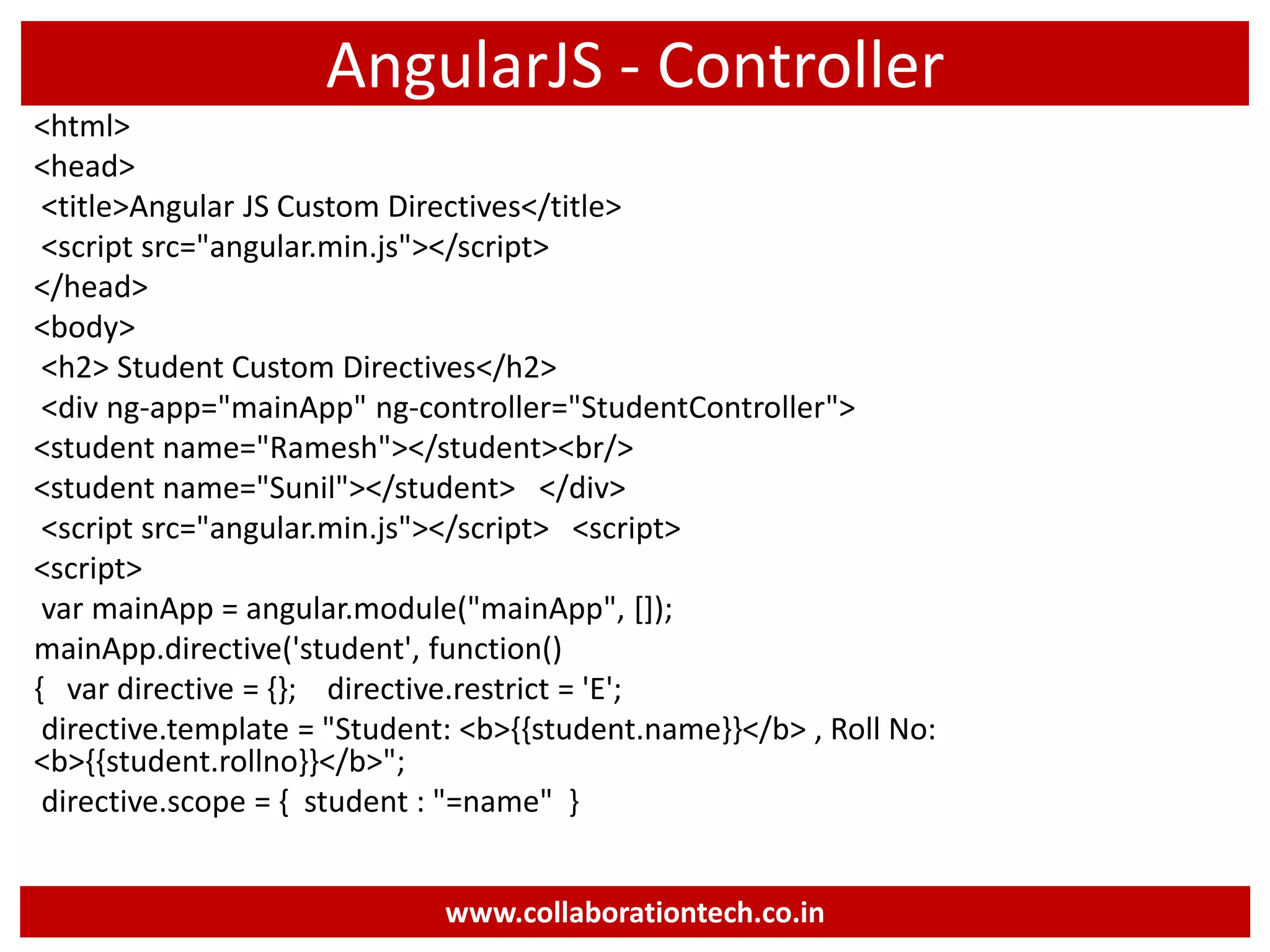 Introduction to AngularJS Framework | PPT