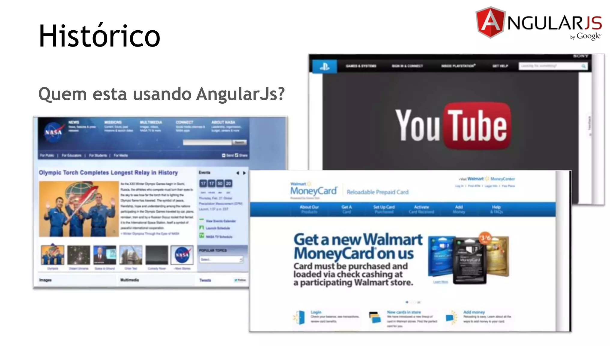Histórico
Quem esta usando AngularJs?