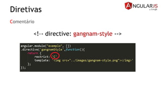 Diretivas
Comentário
<!–- directive: gangnam-style -->