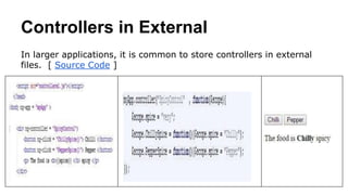 Controllers in External
In larger applications, it is common to store controllers in external
files. [Live Example ]
 