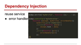 Dependency Injection
reuse service
● error handler
 
