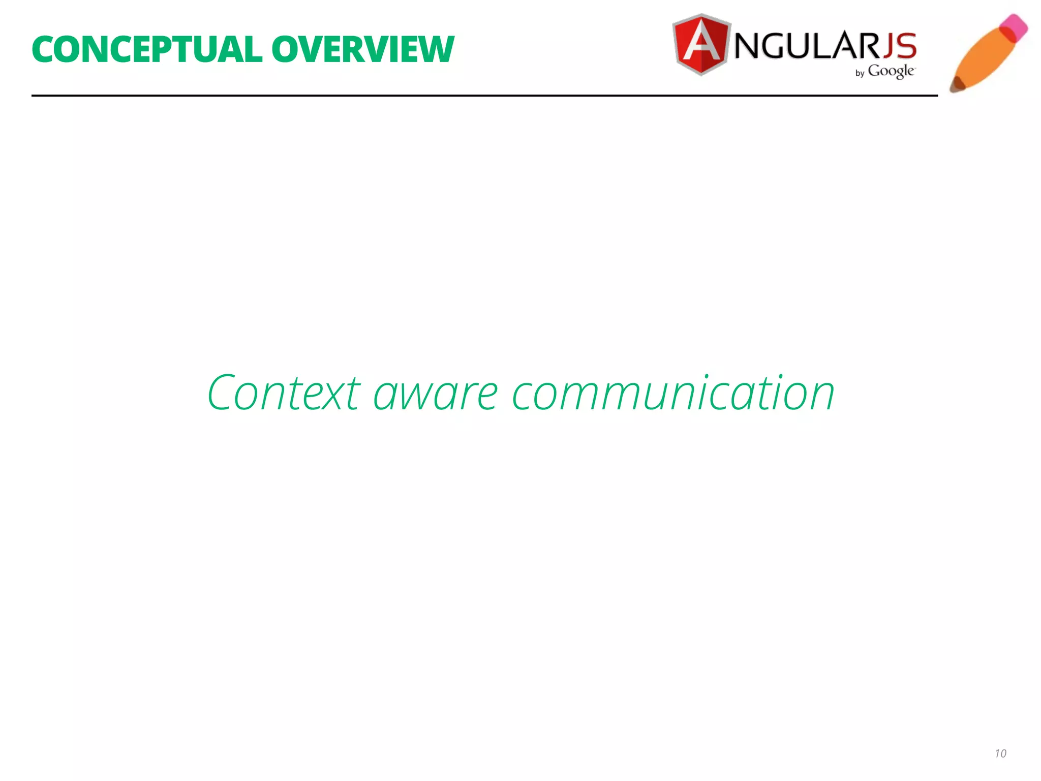 CONCEPTUAL OVERVIEW 10 Context aware communication 