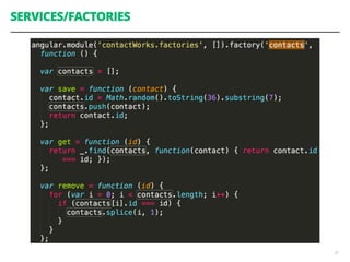 SERVICES/FACTORIES 
25 
 