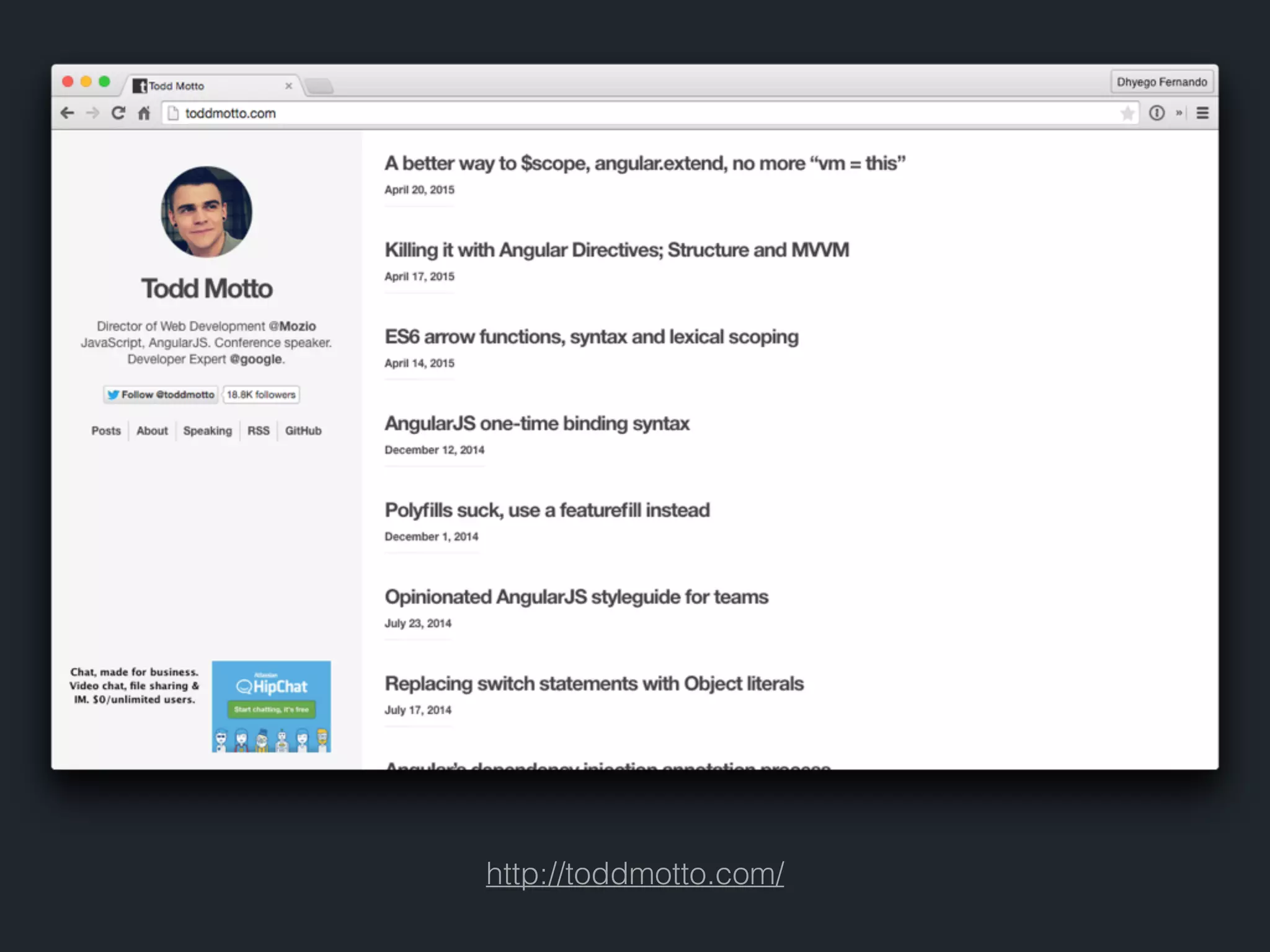 http://toddmotto.com/ 