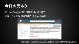 դԪͥ
ǡpcvagrantέhäΤǡ
`ȥꥢΥܤäƤߤޤ
http://book.cakephp.org/2.0/en/getting-started.html#blog-tutorial
 