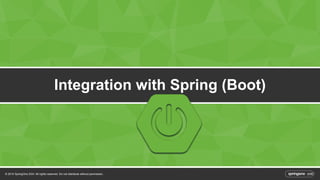 Integration with Spring (Boot) 
© 2014 SpringOne 2GX. All rights reserved. Do not distribute without permission. 
 