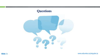 Slide 31 www.edureka.co/angular-js
Questions
 