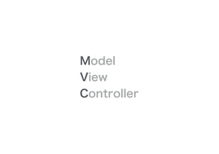 Model
View
Controller
 