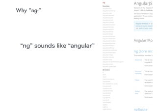 Why “ng-“
ng sounds like angular
 