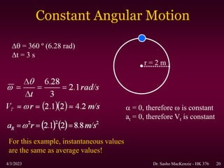 Angular Value Formula Angular Kinematics.ppt