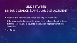 Linear Distance To Angular Distance Angular Kinematics Relationships.pptx Biomechanics II by Susan J. Hall ...