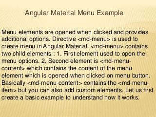 Angular Material Menu | tutorialsplane.com