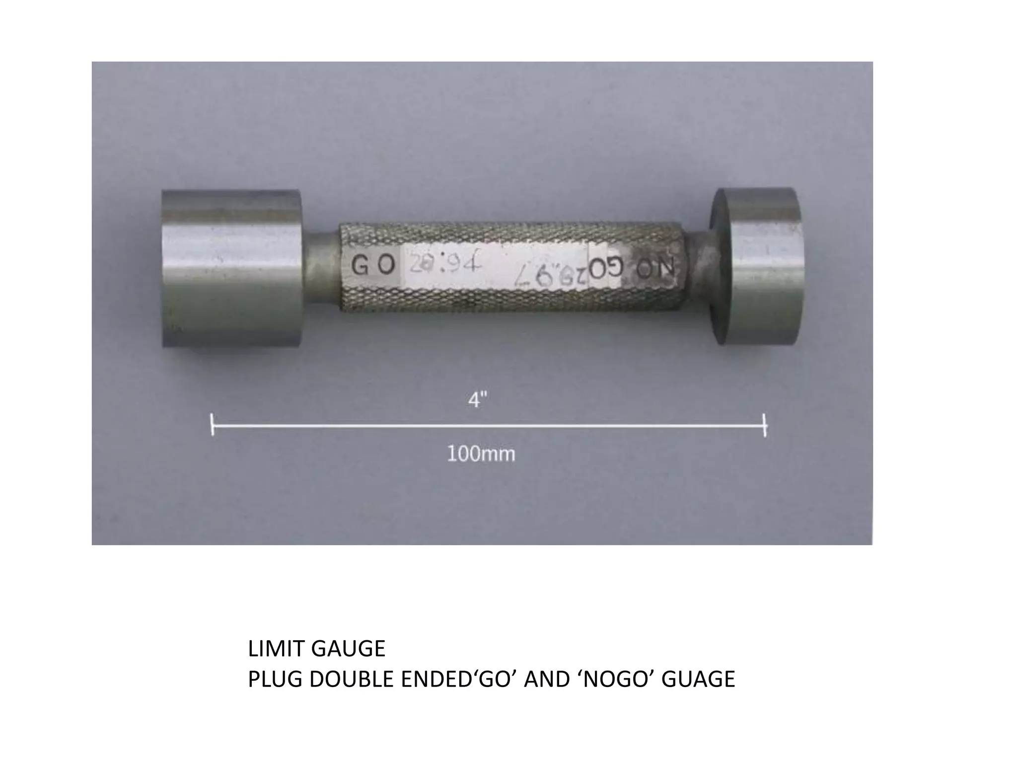 LIMIT GAUGE
PLUG DOUBLE ENDED‘GO’ AND ‘NOGO’ GUAGE
 