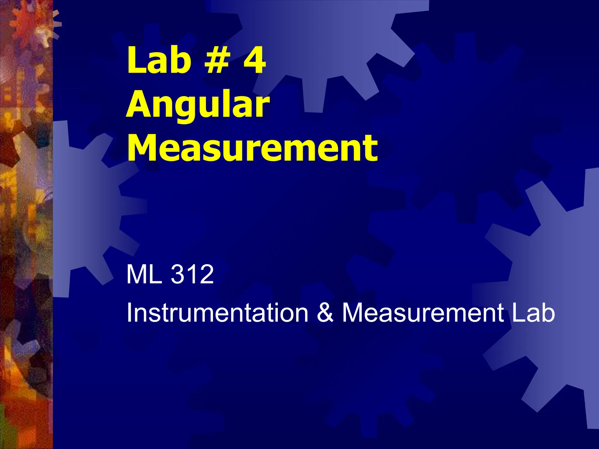 Angular Measurement tools in instrumentation PPT
