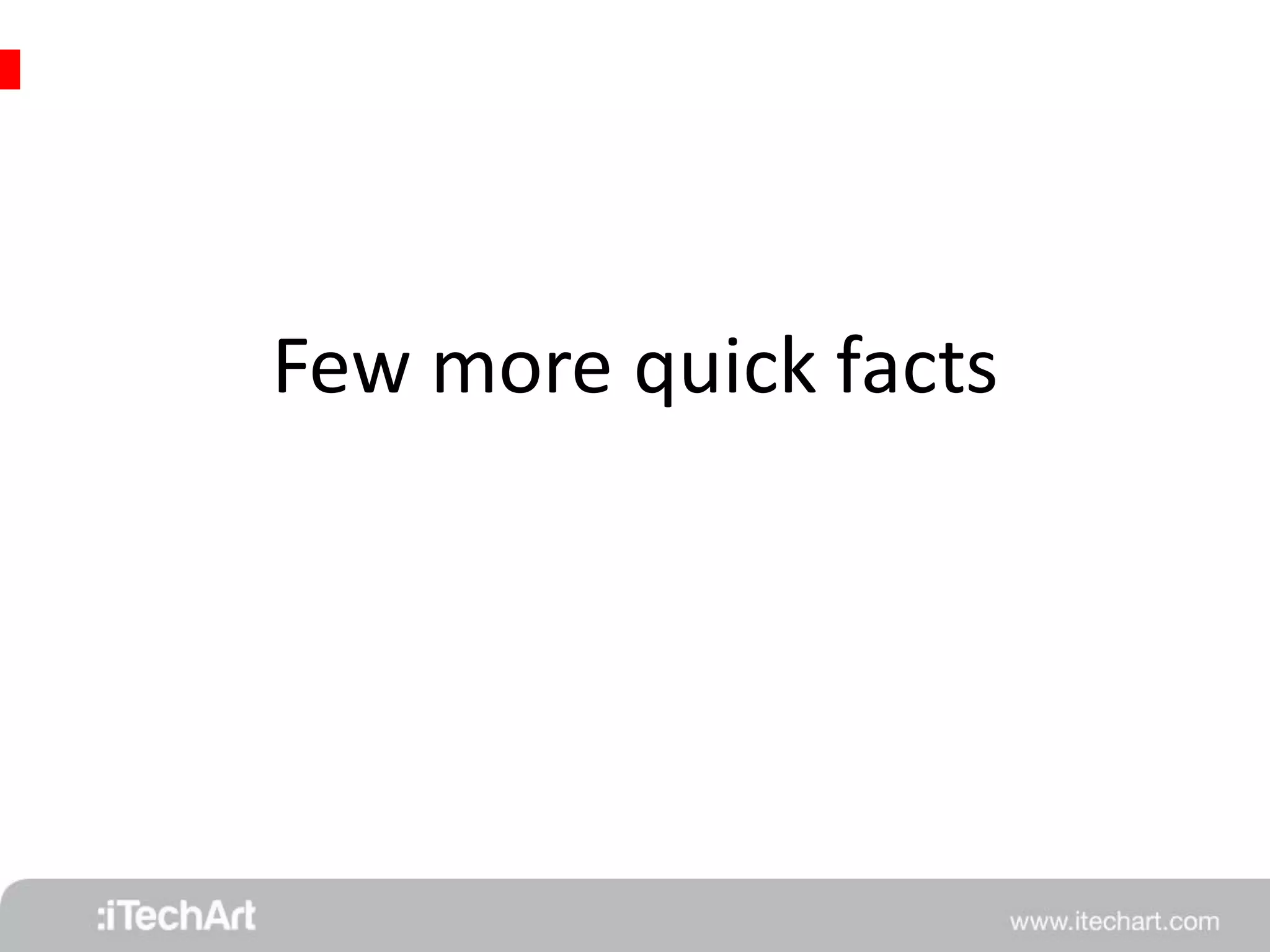 Few more quick facts 
 