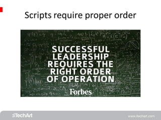 Scripts require proper order 
 