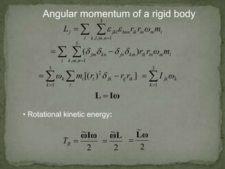 Angular momentum in terms of rigid body | PPTX