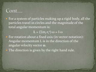 Angular momentum in terms of rigid body | PPTX