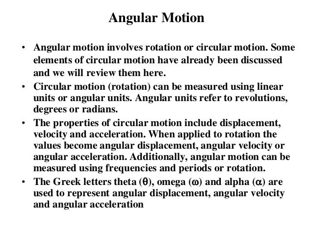 angular motion rotation dynamics