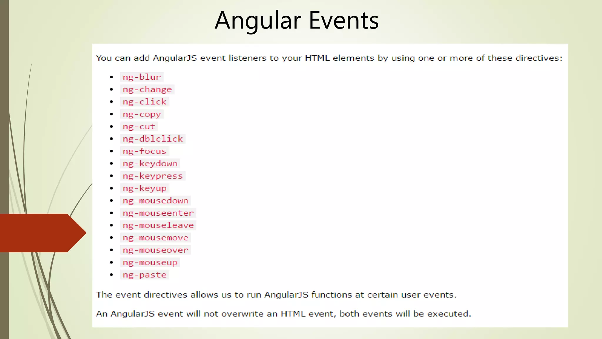 Angular Events
 