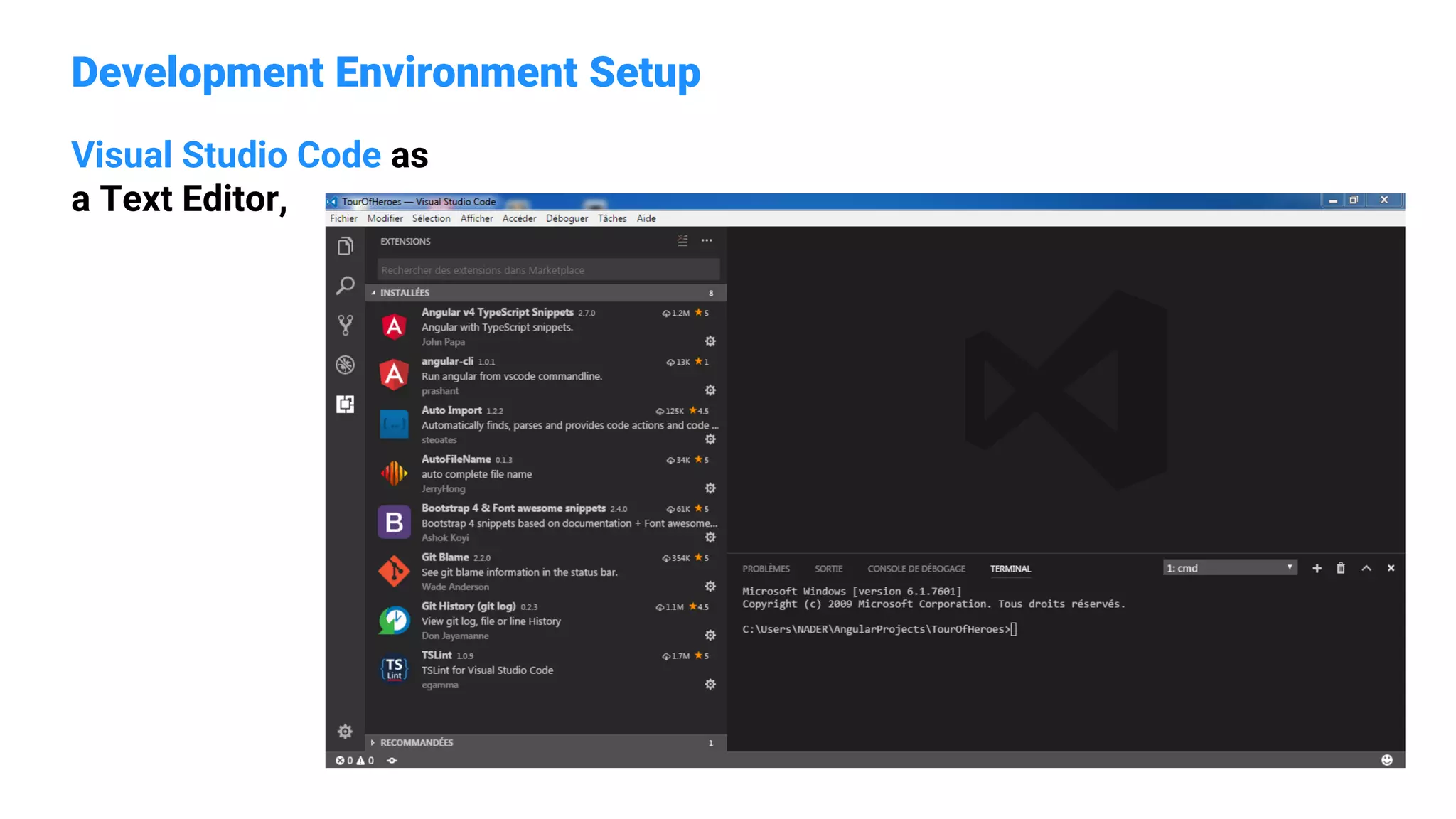 Development Environment Setup
Visual Studio Code as
a Text Editor,
 
