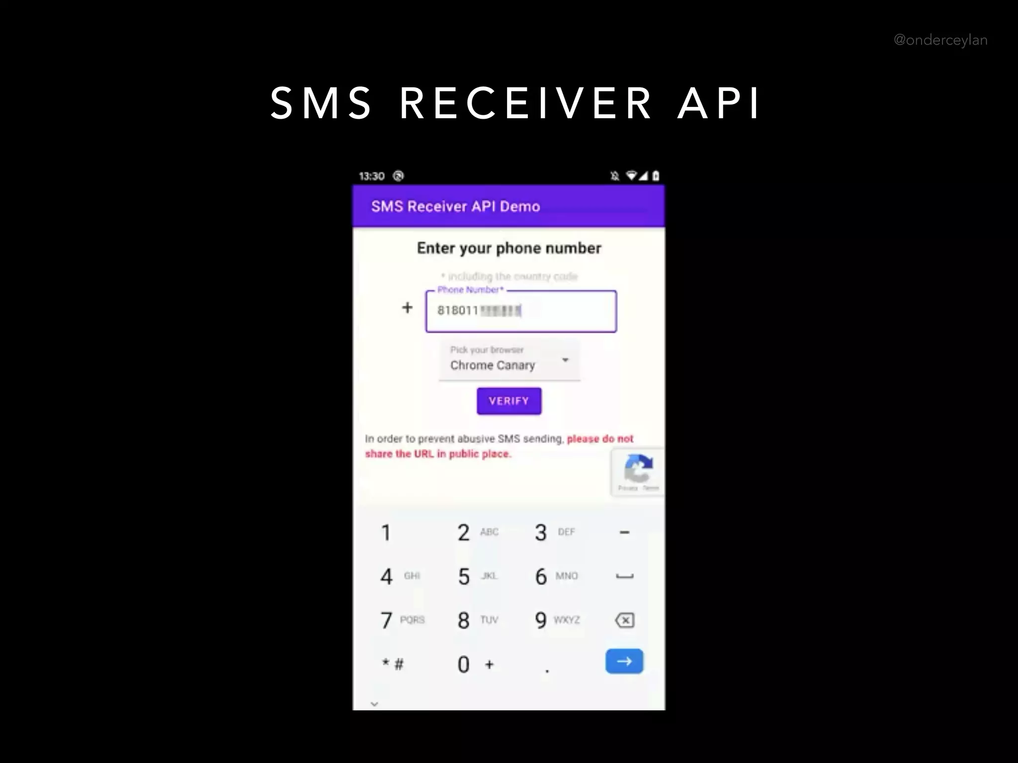 @onderceylan
S M S R E C E I V E R A P I
 