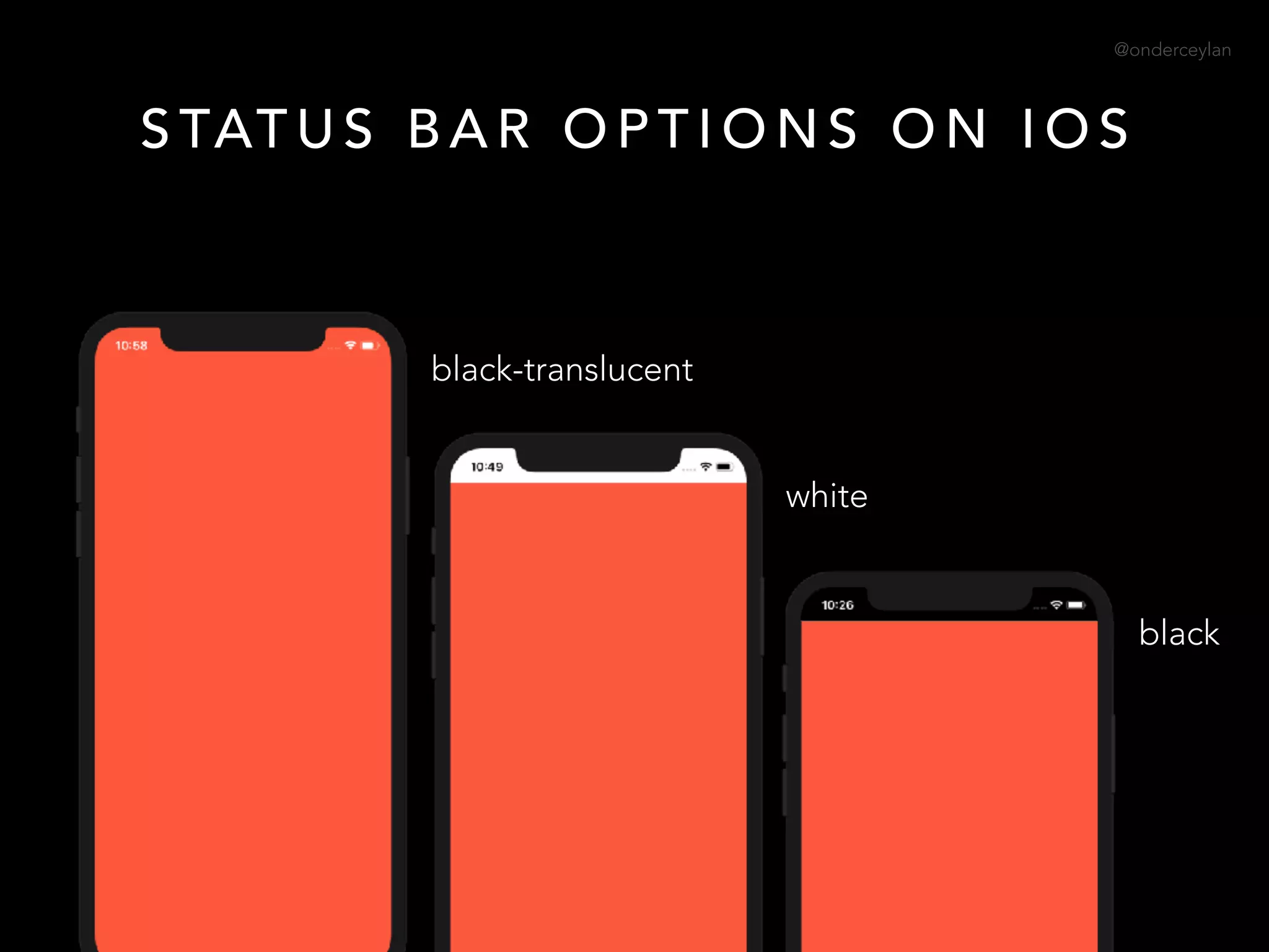 @onderceylan
white
black
black-translucent
S TAT U S B A R O P T I O N S O N I O S
 