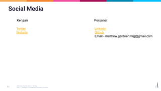 Social Media
Kenzan Personal
Twitter
Website
Linkedin
Github
Email - matthew.gardner.mrg@gmail.com
 